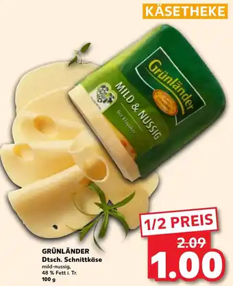 Kaufland GRÜNLÄNDER Dtsch. Schnittkäse 100 g Angebot