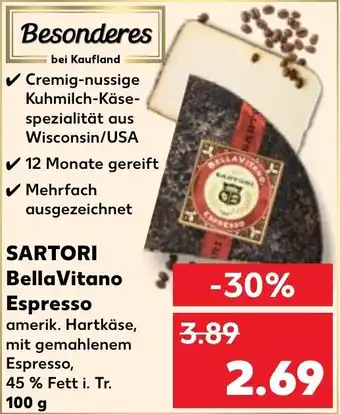 Kaufland SARTORI Bella Vitano Espresso 100 g Angebot