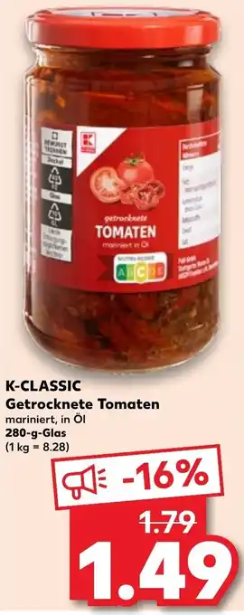 Kaufland K-CLASSIC Getrocknete Tomaten 280-g-Glas Angebot