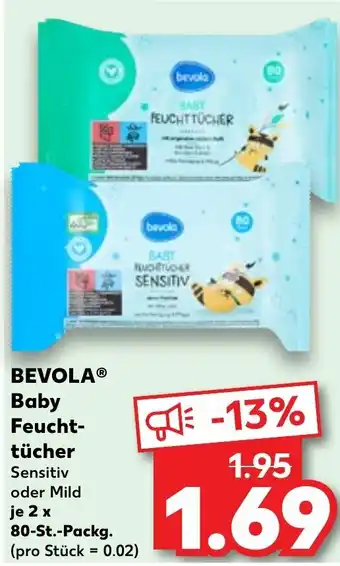 Kaufland BEVOLA Baby Feuchttücher 2 x 80-St.-Packg. Angebot