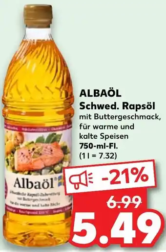 Kaufland ALBAÖL Schwed. Rapsöl 750-ml-Fl. Angebot