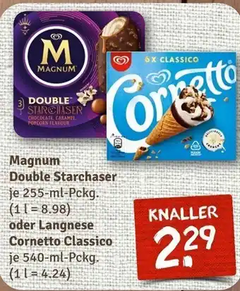 nahkauf MAGNUM Double Starchaser je 255-ml oder Langnese Cornetto Classico je 540-ml-Pckg. Angebot