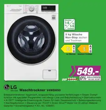 EP LG Waschtrockner V4 WD 850 Angebot