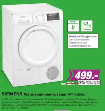 EP Siemens Wärmepumpentrockner WT43H082 Angebot