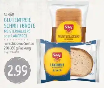 Edeka Struve SCHÄR GLUTENFREIE SCHNITTBROTE MEISTERBÄCKERS oder LANDBROT 250-350g Angebot