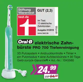 EP Oral B Elektrische Zahnbürste Pro 700 Tiefenreinigung Angebot