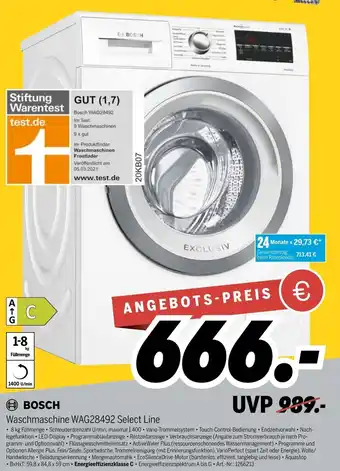MEDIMAX Bosch Waschmaschine WAG28492 Select Line Angebot
