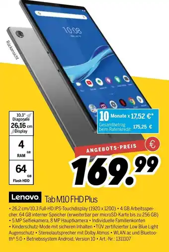 MEDIMAX Lenovo Tab M10 FHD Plus Angebot