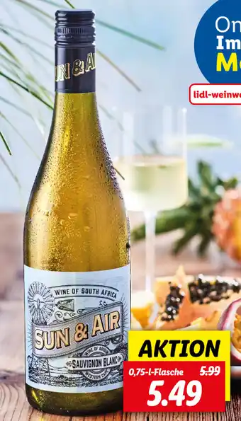 Lidl 2020 Sun & Air Südafrika Sauvignon Blanc 0,75L Angebot