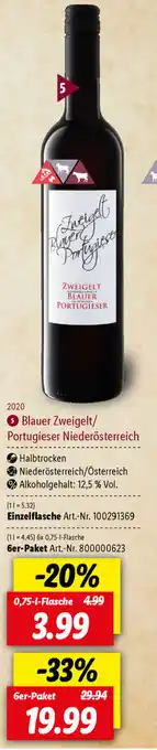 Lidl Blauer Zweigelt/Portugieser Niederösterreich 0,75L Angebot