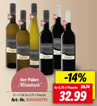 Lidl Paket Weinbach 6x0,75L Angebot