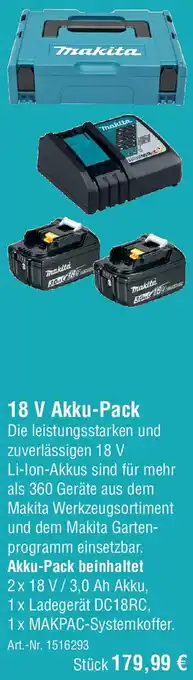 team baucenter Makita 18 V Akku-Pack Angebot