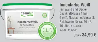 team baucenter teamtec Innenfarbe Weiß 10 Liter Angebot