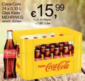 Getränke City Coca-Cola 24 x 0,33 L Glas Kiste Angebot