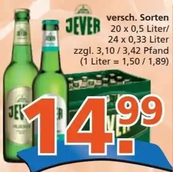 Getränke City Jever 20x0,5/24x0,33 Liter Angebot