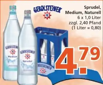 Getränke City Gerolsteiner Sprudel, Medium, Naturell 6 x 1,0 Liter Angebot