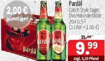 Getränke Quelle Pardál Czech Style Lager, Ovo Holunderblüte 20x0,5-L Angebot