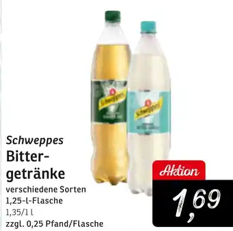 KONSUM Schweppes Bittergetränke 1,25 L Flasche Angebot