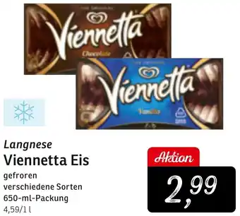 KONSUM Langnese Viennetta Eis 650 ml Packung Angebot