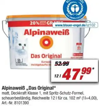 toom Baumarkt Alpinaweiß Das Original 12 L Angebot