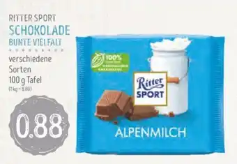 Edeka Struve RITTER SPORT SCHOKOLADE BUNTE VIELFALT 100g Angebot