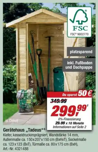 toom Baumarkt Gerätehaus ,,Tadeus" Angebot