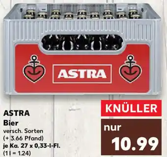 Kaufland ASTRA Bier Ka. 27x0,33 L-Fl. Angebot