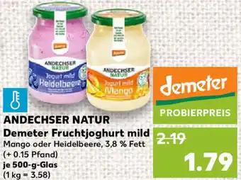 Kaufland ANDECHSER NATUR Demeter Fruchtjoghurt mild 500-g-Glas Angebot