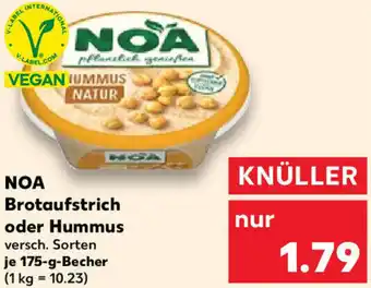 Kaufland NOA Brotaufstrich oder Hummus 175-g-Becher Angebot