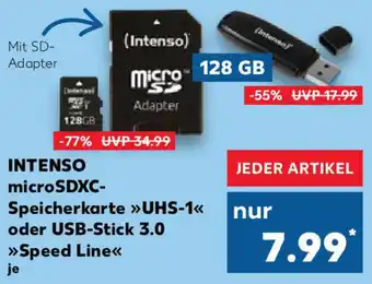 Kaufland INTENSO microSDXC-Speicherkarte >>UHS-1<< oder USB-Stick 3.0 »Speed Line«< Angebot