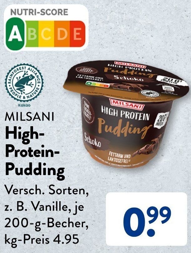 MILSANI HighProteinPudding 200gBecher Angebot bei Aldi Süd