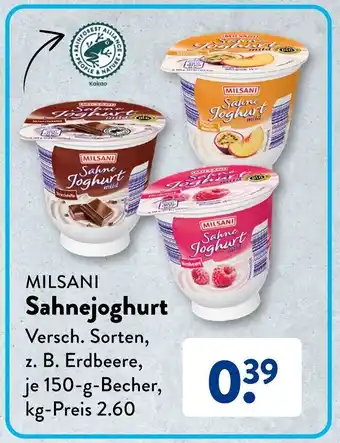 Aldi Süd MILSANI Sahnejoghurt 150-g-Becher Angebot