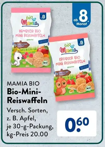 Aldi Süd MAMIA BIO Bio-Mini Reiswaffeln 30 g Packung Angebot