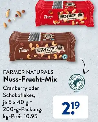 Aldi Süd FARMER NATURALS Nuss-Frucht-Mix 200-g-Packung Angebot