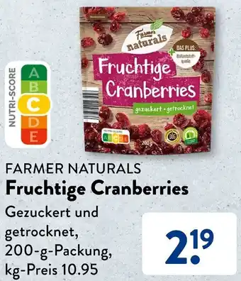 Aldi Süd FARMER NATURALS Fruchtige Cranberries 200 g Packung Angebot