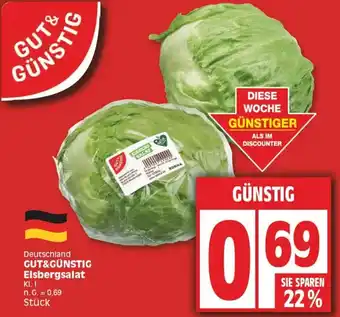 Edeka Deutschland GUT&GÜNSTIG Eisbergsalat Angebot