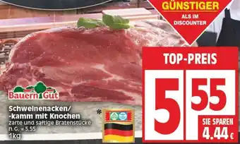 Edeka Bauern Gut Schweinenacken/ -kamm mit Knochen 1 kg Angebot