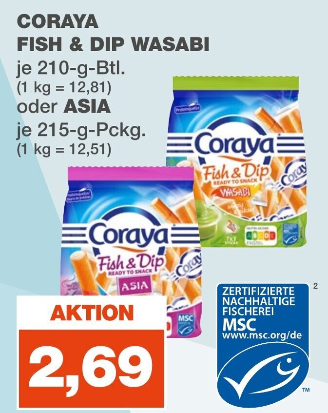 CORAYA FISH & DIP WASABI oder ASIA je 210/215gBtl. Angebot bei mein real