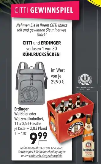 CITTI Markt Erdinger 11 x 0,5-1-Flasche Angebot