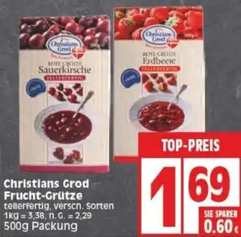 Edeka Christians Grod Frucht-Grütze 500g Packung Angebot