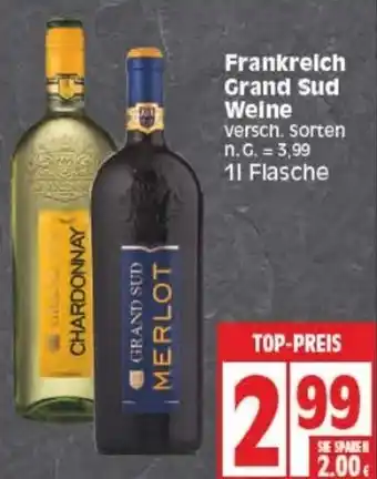 Edeka Frankreich Grand Sud Weine 1 L Flasche Angebot