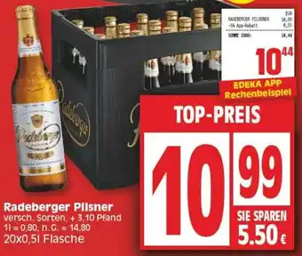 Edeka Radeberger Pilsner 20x0,5 L Flasche Angebot
