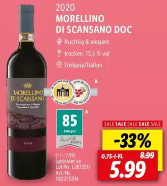 Lidl 2020 MORELLINO DI SCANSANO DOC 0,75 L-Fl. Angebot