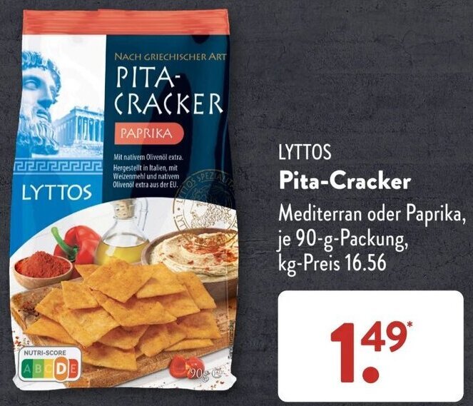 LYTTOS PitaCracker 90gPackung Angebot bei Aldi Süd