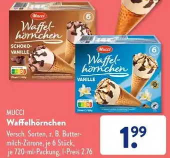 Aldi Süd MUCCI Waffelhörnchen 720 ml Packung Angebot