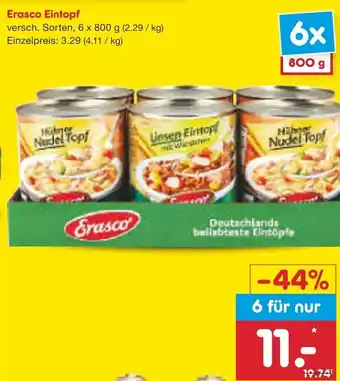 Netto Marken-Discount Erasco Eintopf 6 x 800 g Angebot