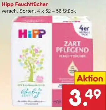 Netto Marken-Discount Hipp Feuchttücher 4 x 52 - 56 Stück Angebot