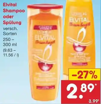 Netto Marken-Discount Elvital Shampoo oder Spülung 250-300 ml Angebot