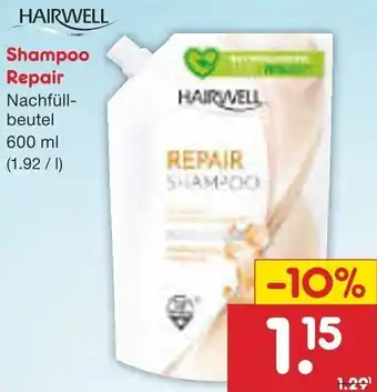 Netto Marken-Discount HAIRWELL Shampoo Repair 600 ml Angebot