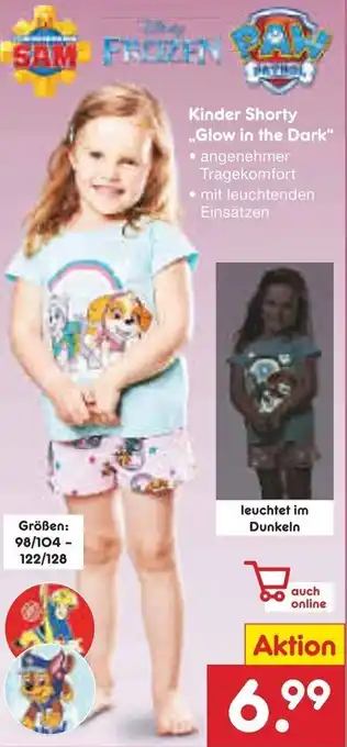 Netto Marken-Discount Kinder Shorty ,,Glow in the Dark" Angebot